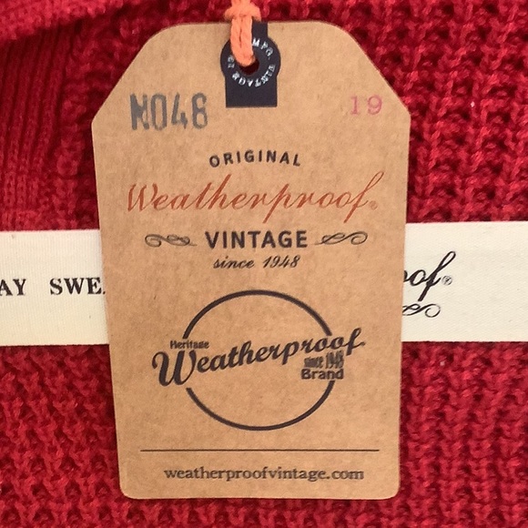 Weatherproof Vintage Raglan Sleeves Shaker Stitch Button Up Mock Turtle Men Med - Picture 6 of 7